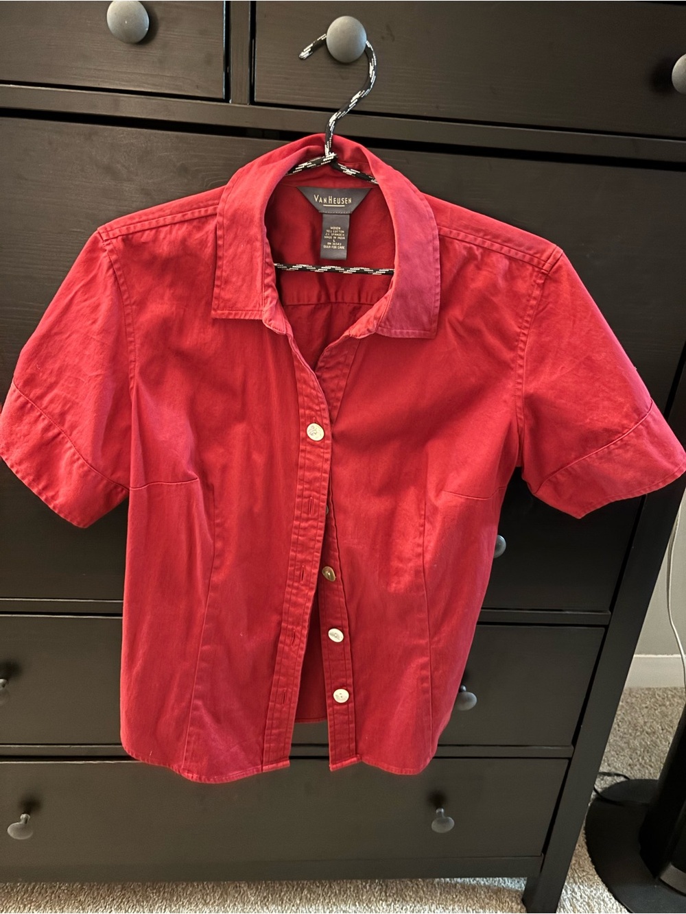 Van Heusen Red Short-Sleeve Button-Down Shirt